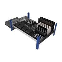 1U Modular Sliding Shelf 28" with 2U Cantilever Modular Shelf 13" Installed with installed brackets