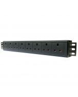 8 Way, 13 Amp, Horizontal Rack Mount Power Strips