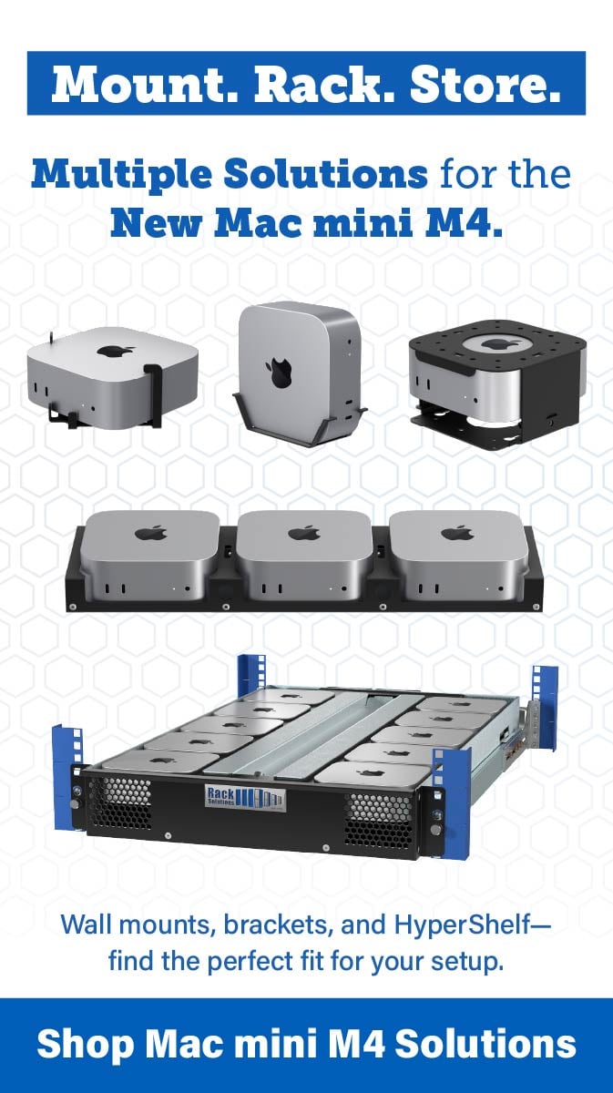 RackSolutions Provides Multiple Solutions for the Mac mini M4 (mobile image)