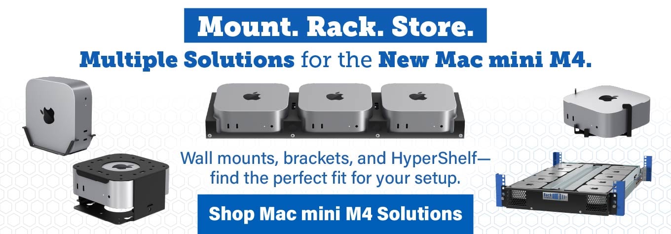 RackSolutions Provides Multiple Solutions for the Mac mini M4 (desktop image)