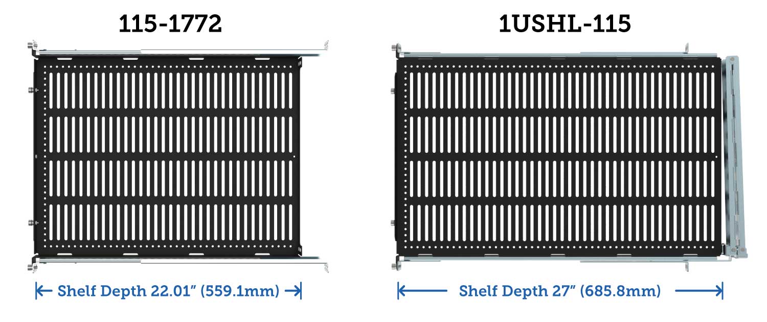 Sliding Equipment Shelf Depth Comparison (mobile image)