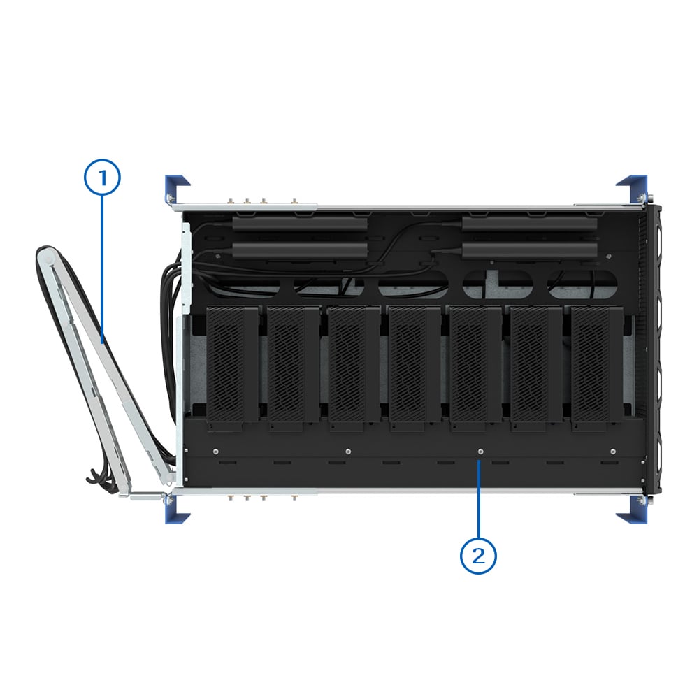 Fully articulated cable management arm (desktop image) Fully articulated cable management arm (desktop image)