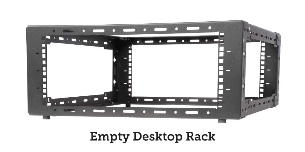 Empty desktop rack
