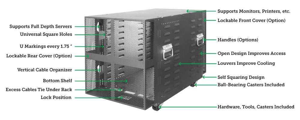 RACK-117 12U Portable Server Rack (desktop image) RACK-117 12U Portable Server Rack (desktop image)